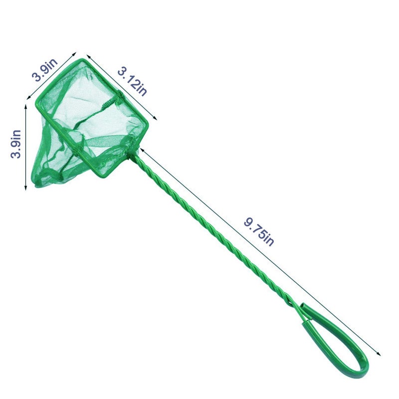 DSSPORT 2 Pack Aquarium Fish Nets, DSSPORT 4 Inch Small Mesh Fish Catch Nets with Plastic Handle Green (Pine Green) - Image 3